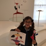 posing in front of a favorite Calder stabile